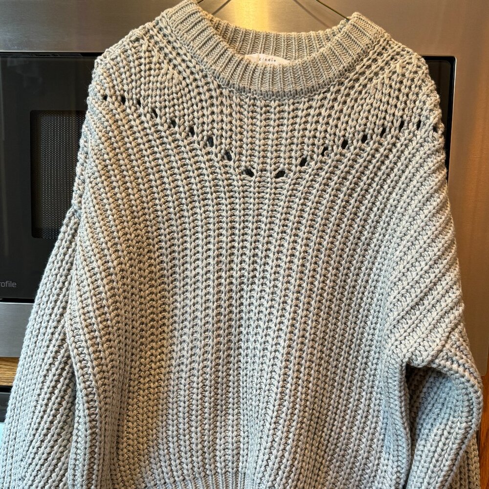Elodie Women's Knit Pullover Sweater Grey M